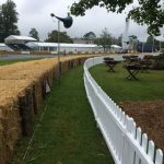 Picket fencing a curve to form a VIP area at Goodwood Festival of Speed