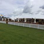 Picket fence installed at Cowdray Park for a Polo match. VIP garden and back of house screening.